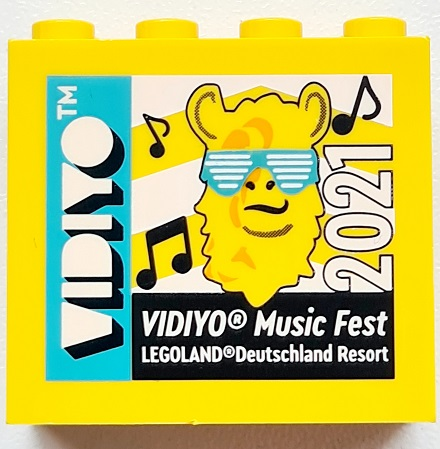 Brick 2 x 4 x 3 with VIDIYO Music Fest 2021 LEGOLAND Deutschland Resort Pattern