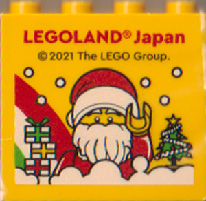 Brick 2 x 4 x 3 with LEGOLAND Japan, Santa Minifigure, Presents, Christmas Tree, and Snow Pattern