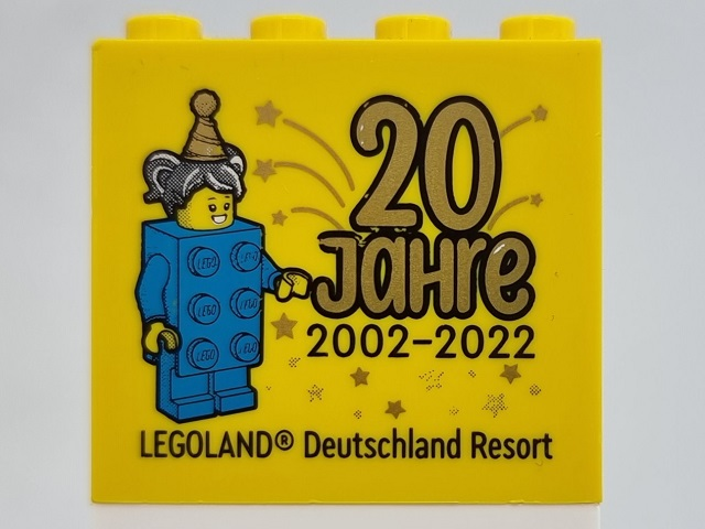 Brick 2 x 4 x 3 with 20 JAHRE 2002 - 2022 LEGOLAND Deutschland Resort Pattern