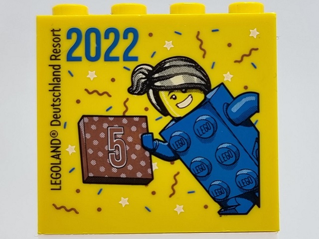 Brick 2 x 4 x 3 with Besuchsmeister 5 Bronze 2022 LEGOLAND Deutschland Resort Pattern