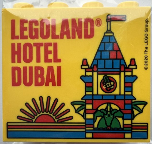 Brick 2 x 4 x 3 with LEGOLAND Hotel Dubai Pattern