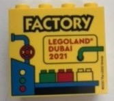 Brick 2 x 4 x 3 with LEGOLAND Dubai 2021 Factory Pattern