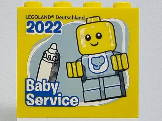 Brick 2 x 4 x 3 with LEGOLAND Deutschland 2022 Baby Service Pattern