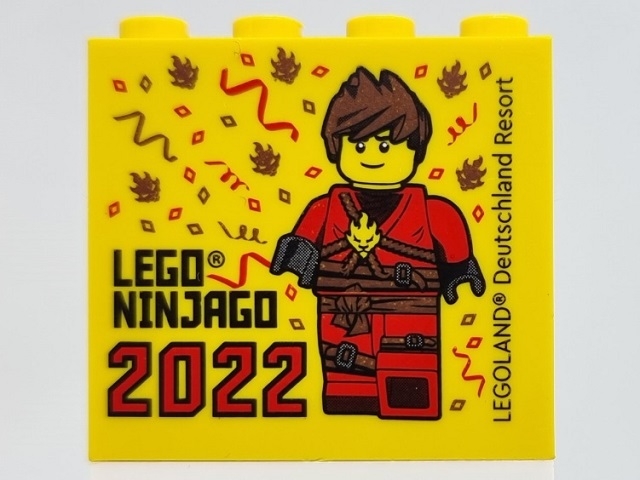 Brick 2 x 4 x 3 with LEGO NINJAGO 2022 LEGOLAND Deutschland Resort Pattern