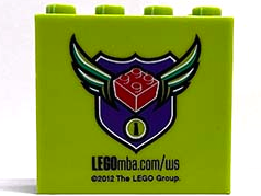Brick 2 x 4 x 3 with 'LEGOmba.com/ws' Master Builder Academy Website Link and Logo Pattern