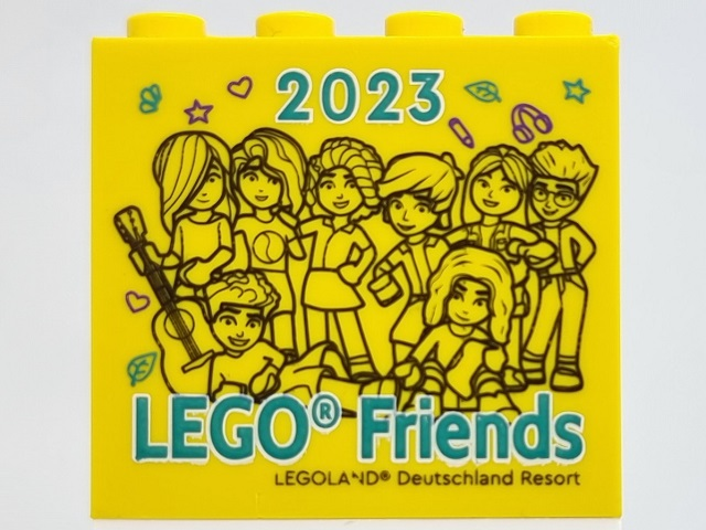 Brick 2 x 4 x 3 with 2023 LEGO Friends LEGOLAND Deutschland Resort Pattern