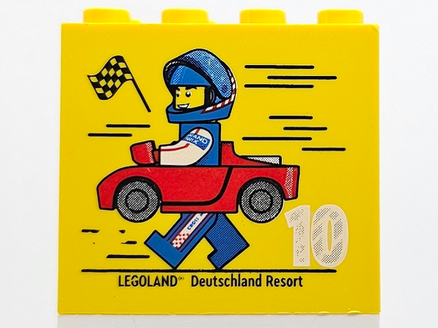 Brick 2 x 4 x 3 with Besuchsmeister 10 Silver 2024 LEGOLAND Deutschland Resort Pattern