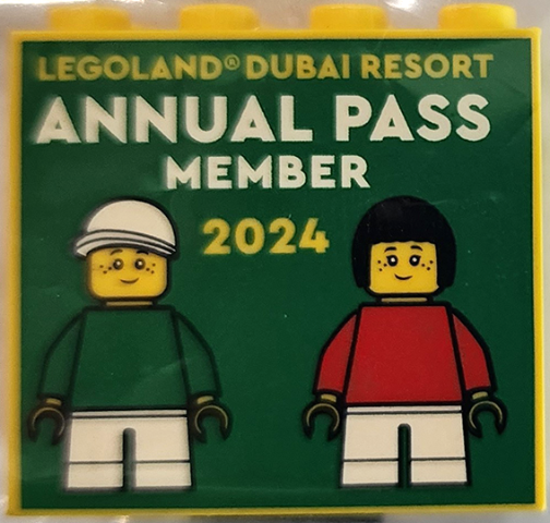 Brick 2 x 4 x 3 with LEGOLAND Dubai Resort 2024 Annual Pass Member Pattern