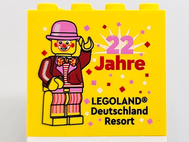 Brick 2 x 4 x 3 with 22 Jahre (Birthday / Geburtstag) LEGOLAND Deutschland Resort Pattern
