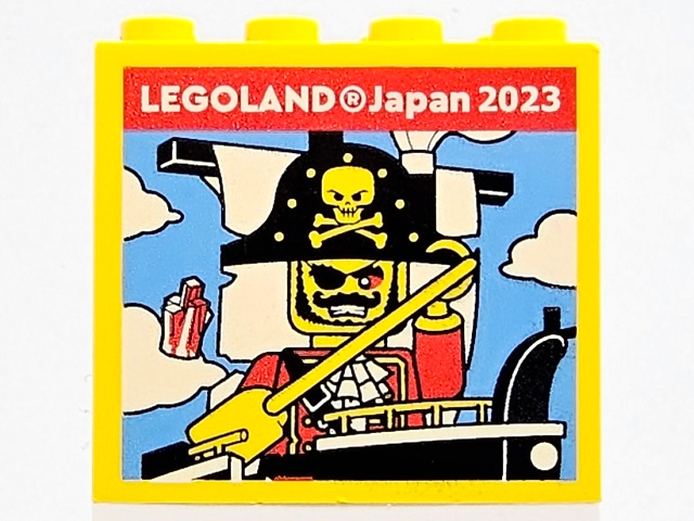 Brick 2 x 4 x 3 with LEGOLAND Japan 2023, Pirate Captain Minifigure, Ship and Crystal Pattern
