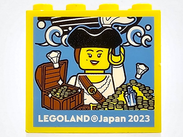 Brick 2 x 4 x 3 with LEGOLAND Japan 2023, Pirate Grace Minifigure and Treasure Chest Pattern