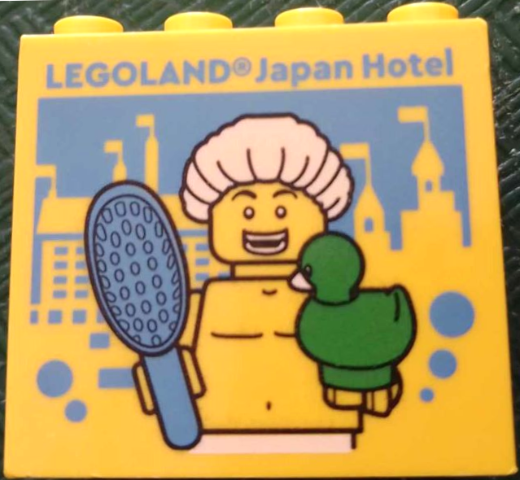 Brick 2 x 4 x 3 with LEGOLAND Japan Hotel and Shower Guy Minifigure with Duckling and Hairbrush Pattern