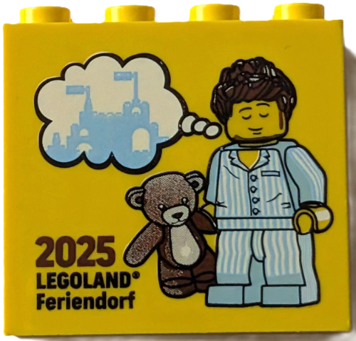 Brick 2 x 4 x 3 with 2025 LEGOLAND Feriendorf Pattern