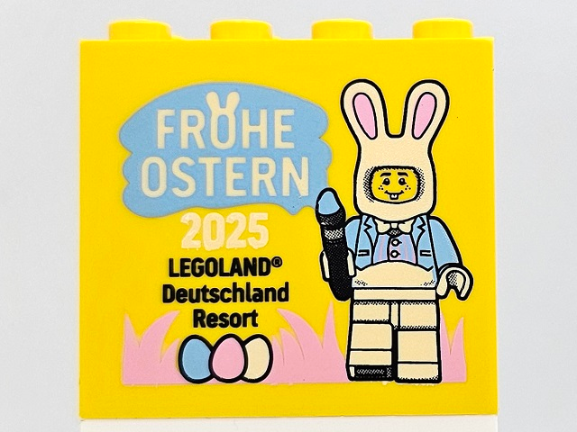 Brick 2 x 4 x 3 with FROHE OSTERN 2025 LEGOLAND Deutschland Resort Pattern