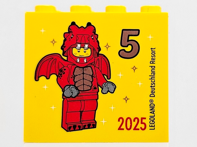 Brick 2 x 4 x 3 with Besuchsmeister 5 Bronze 2025 LEGOLAND Deutschland Resort Pattern