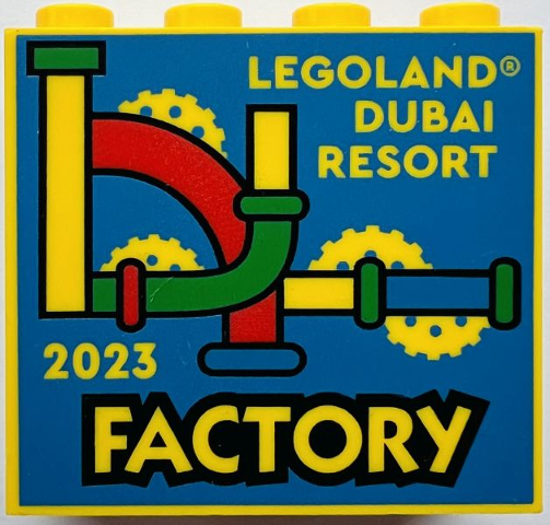 Brick 2 x 4 x 3 with LEGOLAND Dubai Resort 2023 Factory Pattern