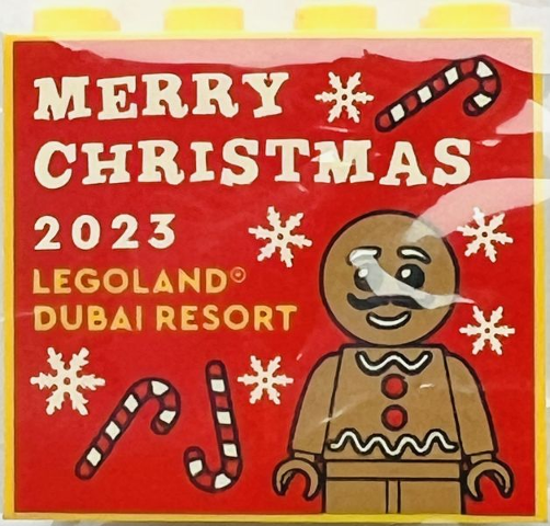 Brick 2 x 4 x 3 with LEGOLAND Dubai Resort 2023 Merry Christmas Pattern