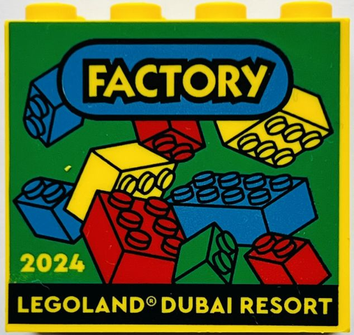 Brick 2 x 4 x 3 with LEGOLAND Dubai Resort 2024 Factory Pattern