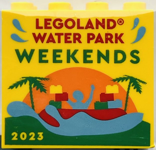 Brick 2 x 4 x 3 with LEGOLAND Water Park Weekends 2023 Pattern