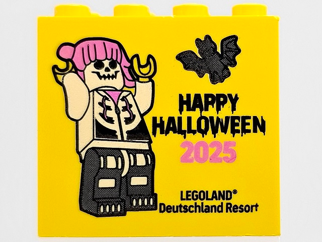 Brick 2 x 4 x 3 with HAPPY HALLOWEEN 2025 LEGOLAND Deutschland Resort Pattern