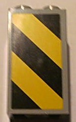 Brick 2 x 2 x 3 with Black and Yellow Danger Stripes Pattern Right (Sticker) - Set 4514