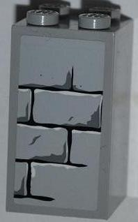 Brick 2 x 2 x 3 with Light Bluish Gray Bricks Pattern (Sticker) - Set 4183