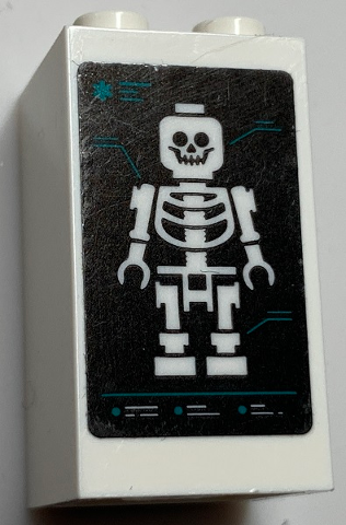 Brick 2 x 2 x 3 with X-Ray Skeleton on Black Background Pattern (Sticker) - Set 60330