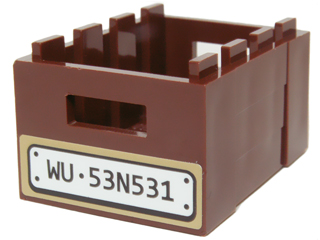 Container, Crate 3 x 4 x 1 2/3 with Handholds with 'WU 53N531' Pattern (Sticker) - Set 70734