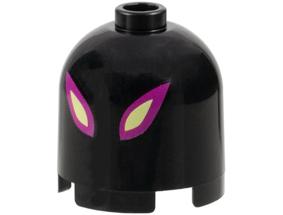 Brick, Round 2 x 2 x 1 2/3 Dome Top with Magenta and Bright Light Yellow Slit Eyes Pattern (DoomBlob)