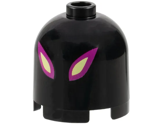 Brick, Round 2 x 2 x 1 2/3 Dome Top with Magenta and Bright Light Yellow Slit Eyes Pattern (DoomBlob)