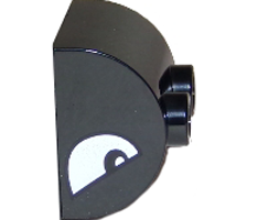 Slope, Curved 2 x 2 Double with 2 Hollow Studs with White Eyes Partially Closed on Both Ends Pattern (Super Mario Bullet Bill)