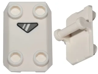 Plate, Modified 2 x 3 Inverted with 4 Studs and Bar Handle on Bottom (Rocker Plate) with Dark Bluish Gray Triangle Pattern (SW Riot Shield)