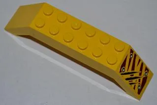 Slope 45 10 x 2 x 2 Double with 4 Rivets and 3 Claw Scratch Marks on Dark Red Tiger Stripes Pattern Model Front Right Side (Sticker) - Set 5885