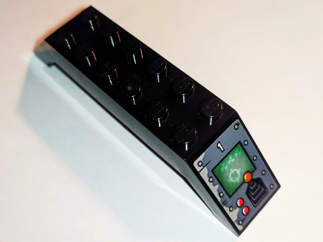 Slope 45 10 x 2 x 2 Double with Target Screen, Joystick and 2 Red Buttons Pattern on Both Sides (Stickers) - Set 70605