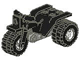 Tricycle with Dark Gray Chassis and White Wheels - Round Holes on Rear Wheels