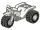 Tricycle with Dark Gray Chassis and White Wheels - Round Holes on Rear Wheels