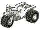 Tricycle with Dark Gray Chassis and White Wheels - Notched Holes on Rear Wheels