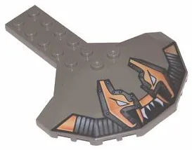 Plate, Modified 2 x 6 with 4 x 8 Half Saucer with Stingray Pattern