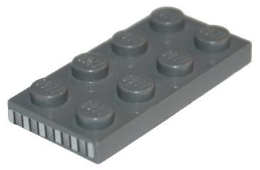 Plate 2 x 4 With Vertical Silver Stripes on Short Edge Pattern (Sticker) - Set 8663