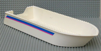 Boat, Hull Unitary 52 x 16 x 5, Base with Blue and Red Stripes on Both Sides and 'Belville' on Back Pattern (Stickers) - Set 5848