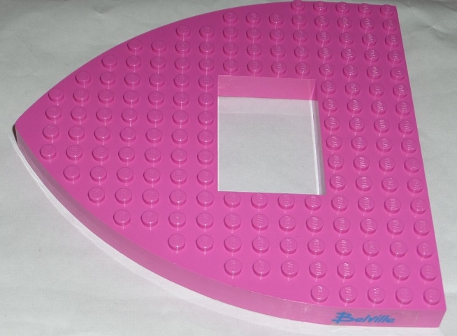 Boat, Bow Brick 16 x 16 x 1 with 4 x 6 Cutout with 'Belville' Pattern (Sticker) - Set 5848