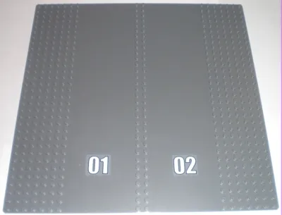 Baseplate, Road 32 x 32 7-Stud Straight with Double Driveway with '01 and '02' Pattern (Stickers) - Set 7744