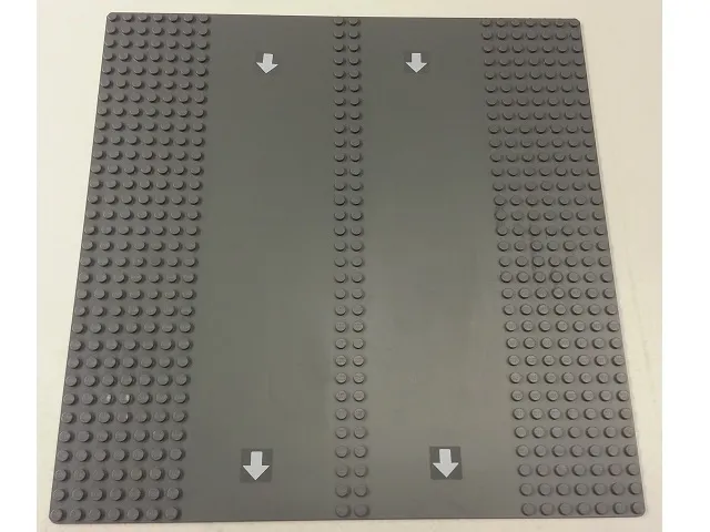 Baseplate, Road 32 x 32 7-Stud Straight with Double Driveway with Four White Arrows Pattern (Stickers) - Set 7993