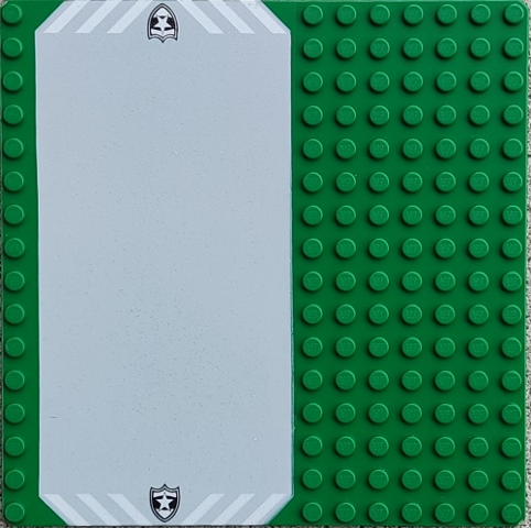 Baseplate, Road 16 x 16 with Light Gray Driveway, White Danger Stripes, and Police Star Badge Pattern