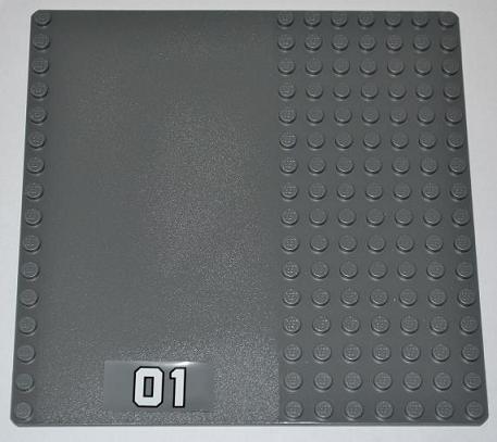 Baseplate, Road 16 x 16 with White '01' Small Pattern (Sticker) - Set 7208