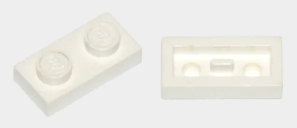 Plate 1 x 2 with Flat Bottom Pin