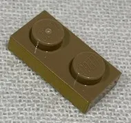 Plate 1 x 2 with Gold Pattern on Long Edge