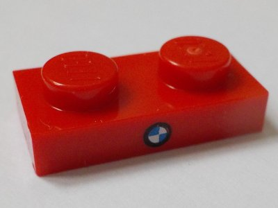 Plate 1 x 2 with BMW Logo Pattern