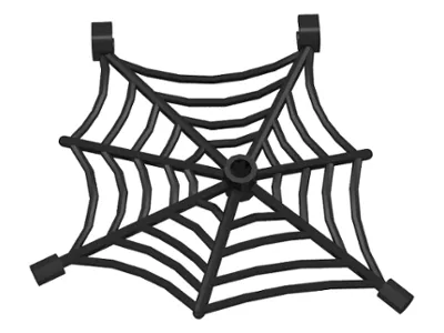 Spider Web Flat with Hollow Stud, Bar Ends, and Clips