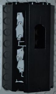 Panel 3 x 4 x 6 with Window with 4 Metal Plates Wall Repairs Pattern on Right Side (Sticker) - Set 2505